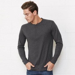 Plain Unisex Jersey long sleeve Henley Bella+Canvas 145 GSM